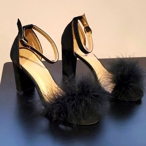 Feather detail heels
